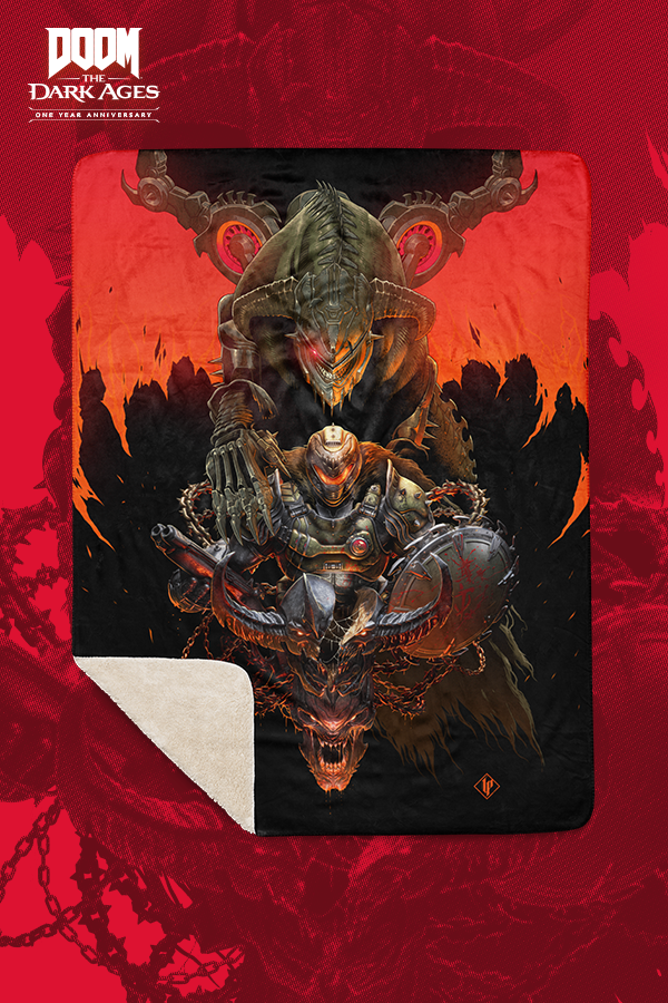 DOOM: The Dark Ages Luke Preece x Billelis Throw Blanket