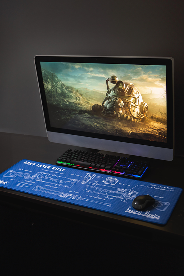 Alternative view of Fallout Laser Rifle Schematics Oversized Mouse Pad