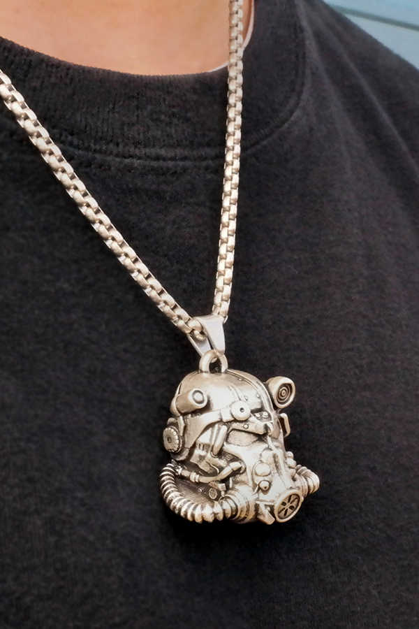 Alternative view of Fallout T-60 Helmet Pendant Necklace