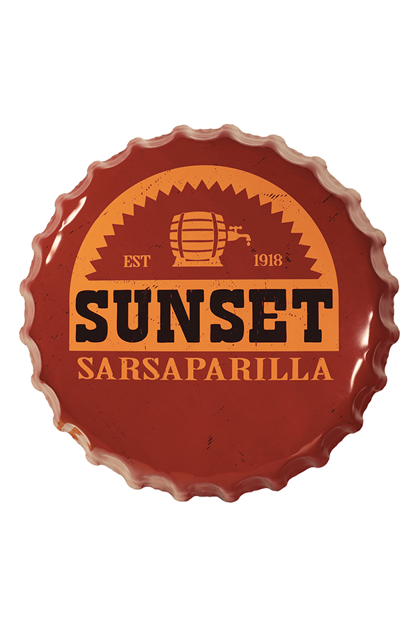 Alternative view of Fallout Sunset Sarsaparilla Bottle Cap Tin Sign