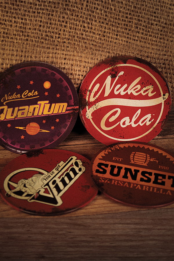 Alternative view of Fallout Set of 4 Metal Coasters