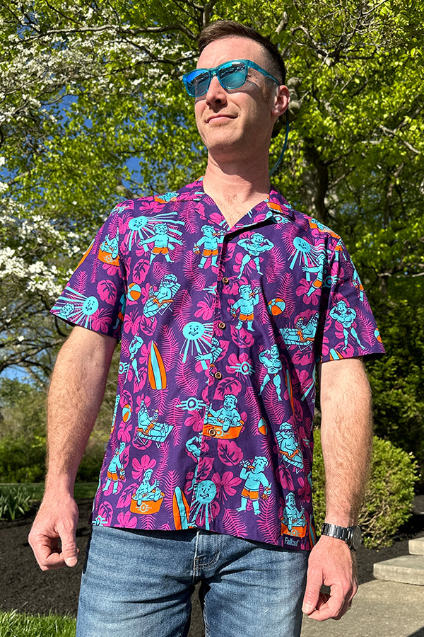 Alternative view of Fallout Vault Boy Summer Aloha Shirt