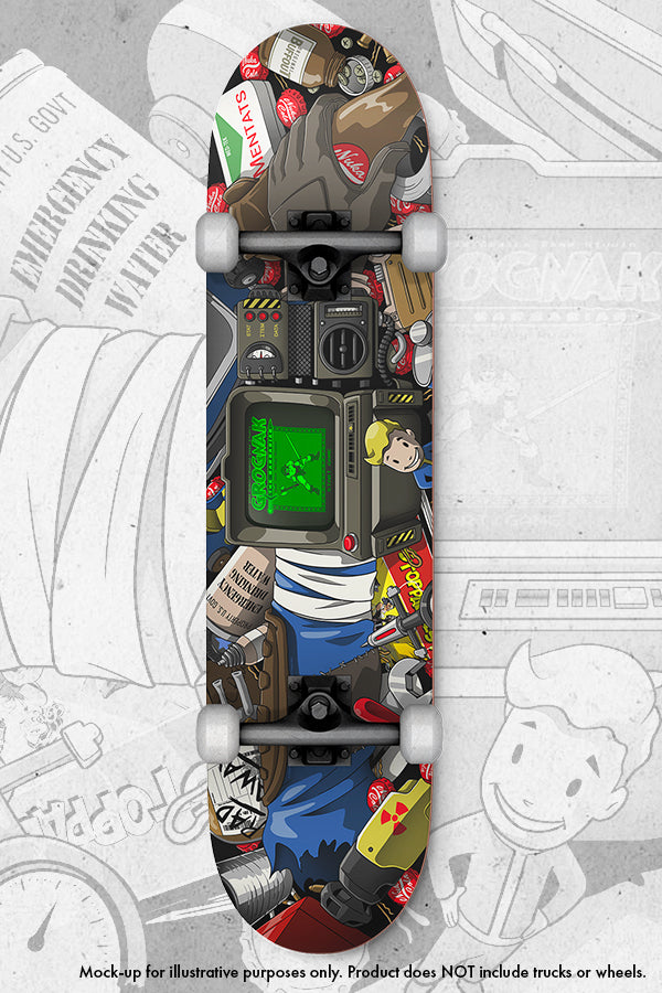 Alternative view of Fallout Wasteland Inventory Skate Deck