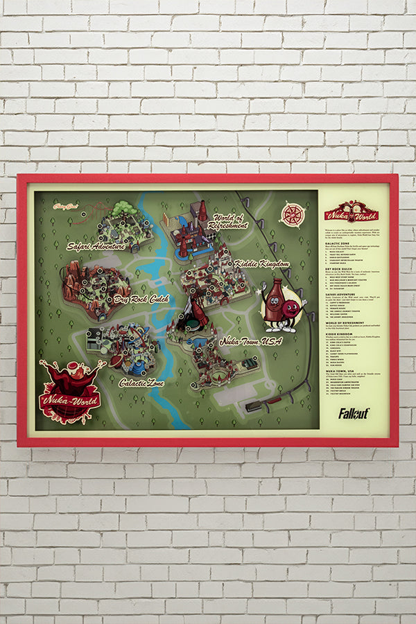Alternative view of Fallout Nuka-World Map Light-Up Shadowbox