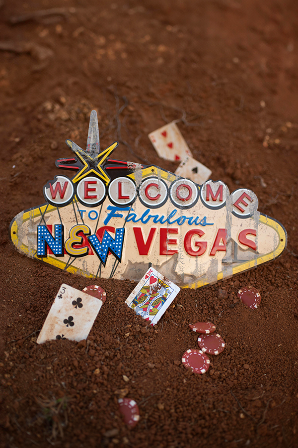 Alternative view of Fallout Welcome to New Vegas Metal Sign